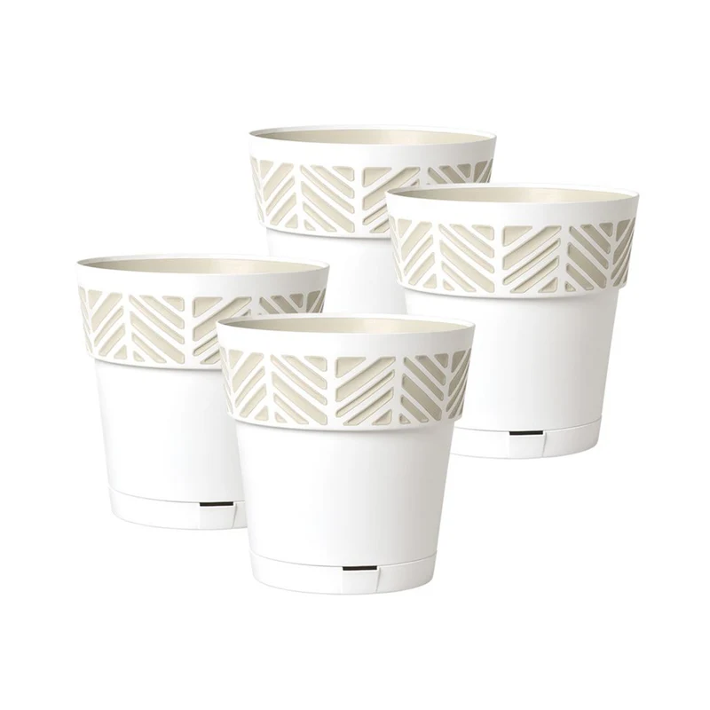 Set: 4 x Pflanztöpfe "Orfeo" 15x15 cm (Farbe wählbar)
