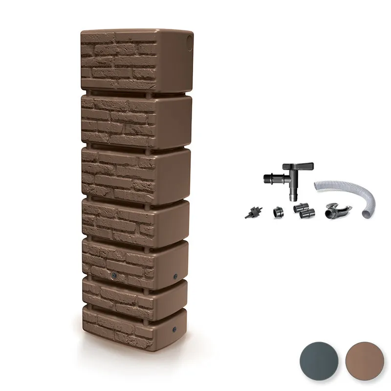 XXL Wassertank "TOWER BRICK" 350 Liter in BACKSTEIN OPTIK mit Füllautomat und Wasserhahn (Farbe wählbar)