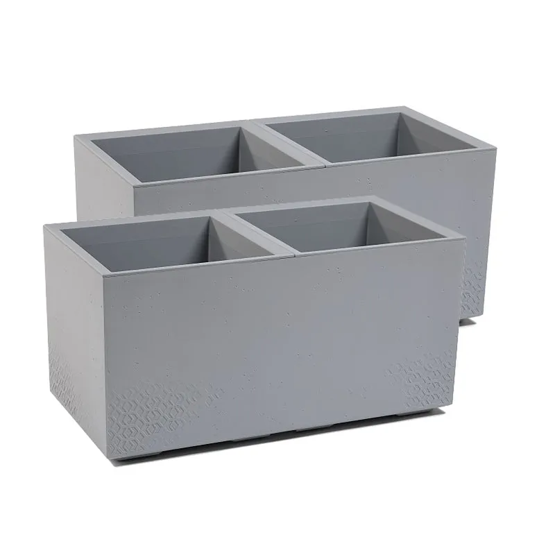 Set: 2 x XL Pflanzkasten "Karo" in verschiedenen Farben und Größen (Farbe/Größe wählbar)