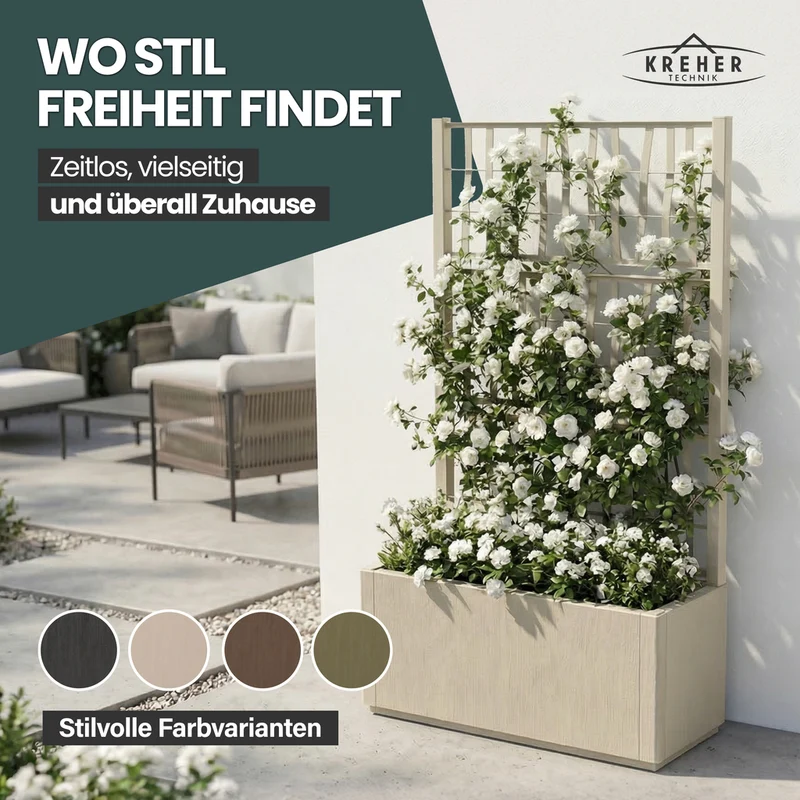 XL SPALIER 'Ethica' - 80 x 36 x 140 cm - in Struktur Optik - breite Version - in Beige