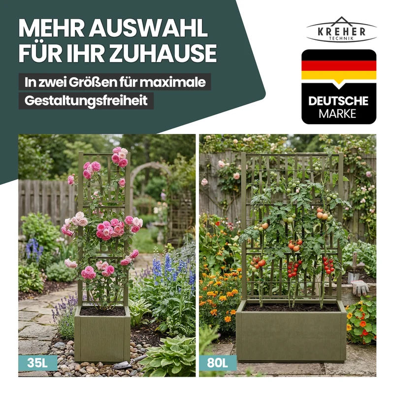 Set: 2 x XL SPALIER 'Ethica' - 80 x 36 x 140 cm - in Struktur Optik - breite Version - in Olivgrün