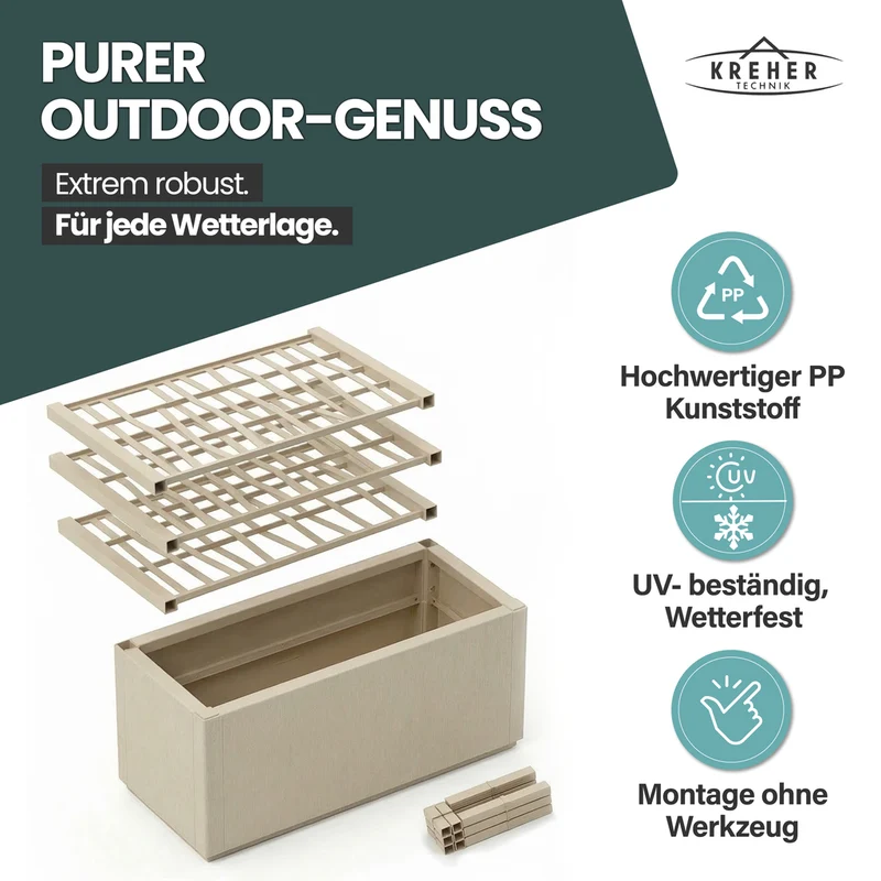 Set: 2 x XL SPALIER 'Ethica' - 80 x 36 x 140 cm - in Struktur Optik - breite Version - in Beige