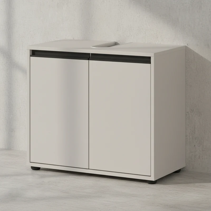 Waschbeckenunterschrank mit zwei Türen und Einlegeboden, Soft-Close