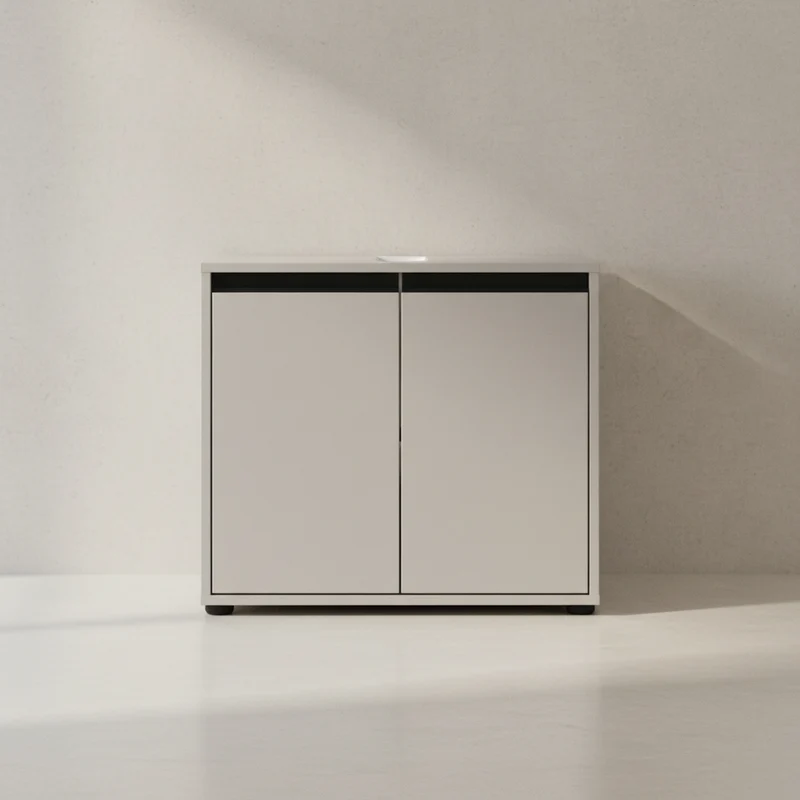 Waschbeckenunterschrank mit zwei Türen und Einlegeboden, Soft-Close