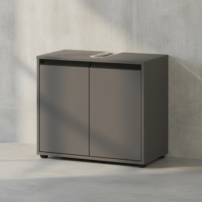 Waschbeckenunterschrank mit zwei Türen und Einlegeboden, Soft-Close