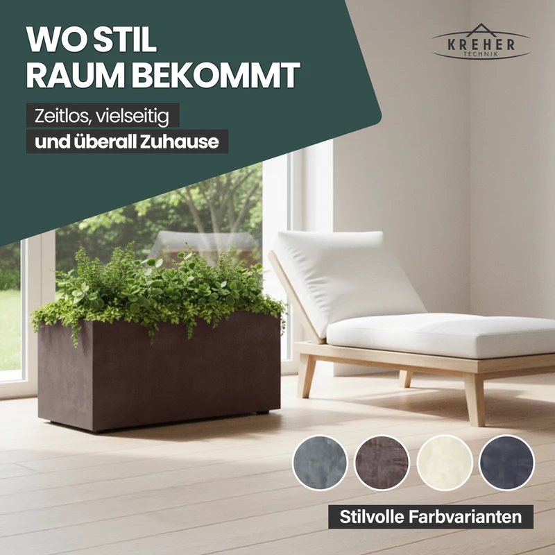 XL Pflanzkübel 'Millennium' 73 Liter, rechteckig in Braun