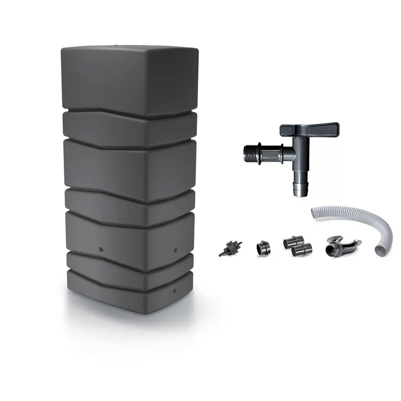 XXL Wassertank "AQUA TOWER" 650 Liter in Anthrazit (GLATTE OPTIK) mit Füllautomat und Wasserhahn