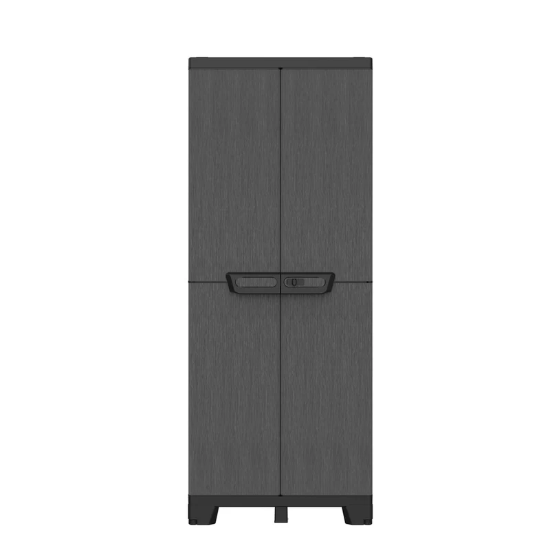 Kunststoffschrank 'Ardesia' mit 3 Einlegeböden / Spindschrank (2 in 1) in Schiefer Optik