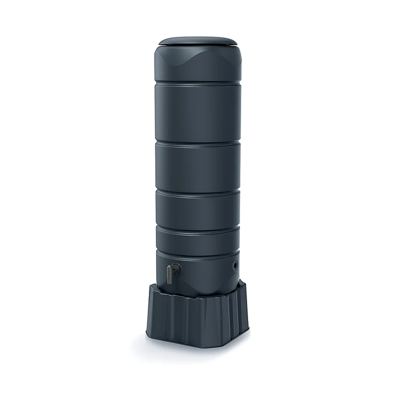 Regentonne 'Vuelta' 110 Liter Volumen mit Deckel, Stand und Hahn (Anthrazit)