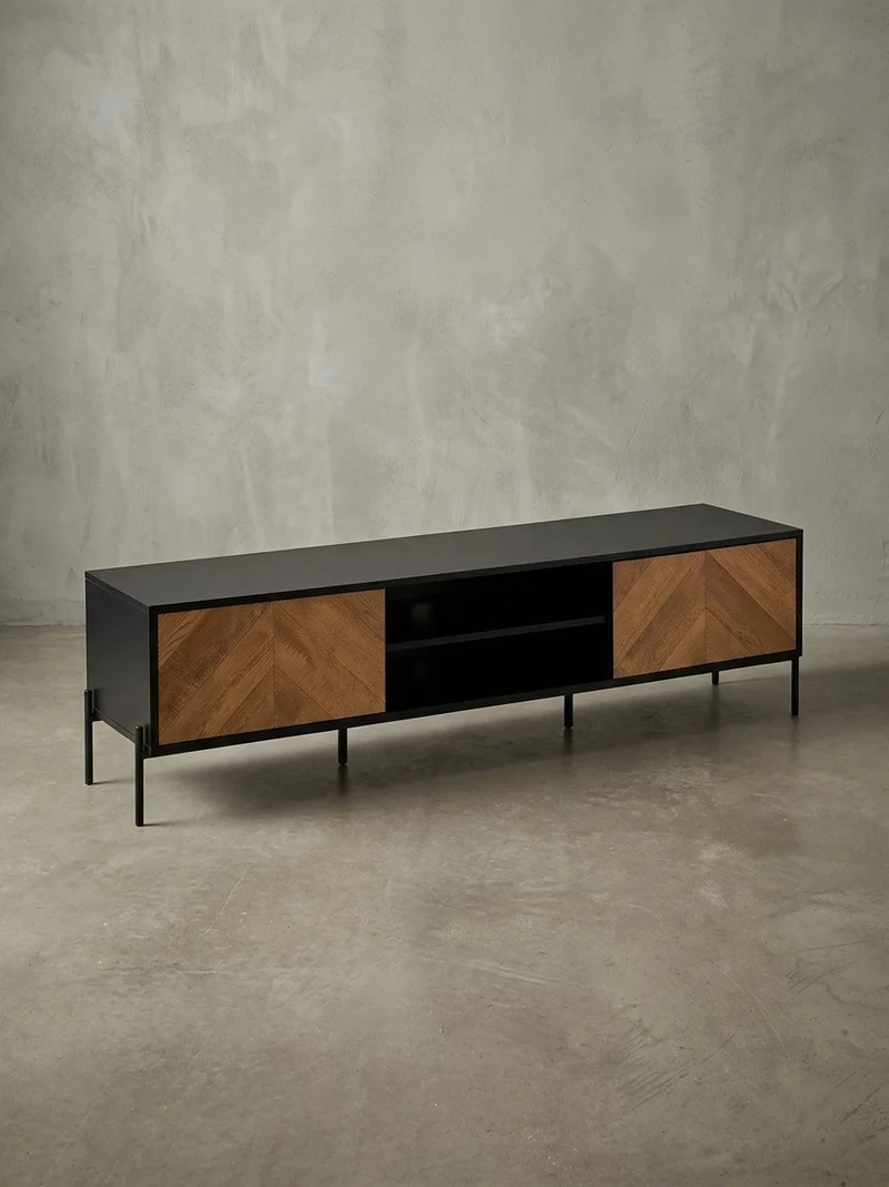Lowboard Modern Stil mit V-Muster für 70-Zoll Fernseher