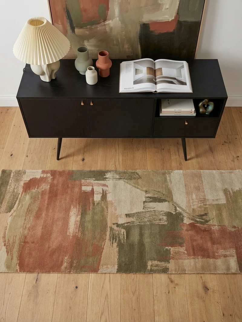 Sideboard – Schwarz/Eiche-Dekor, 140x75x40 cm, mit 2 Türen, Schublade, offenes Fach