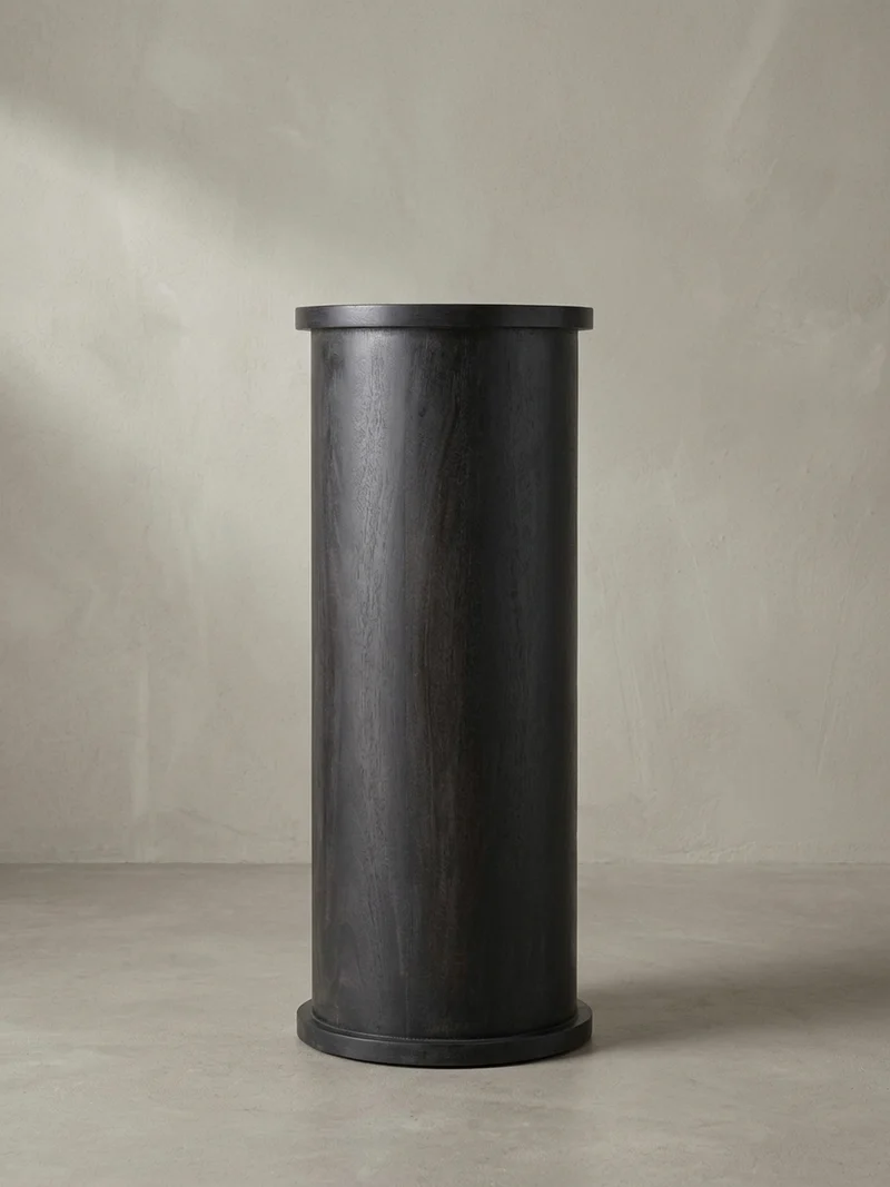 Sideboard – Mango Massivholz, 34x85x34 cm, 4 Schubladen, schmal, schwarz