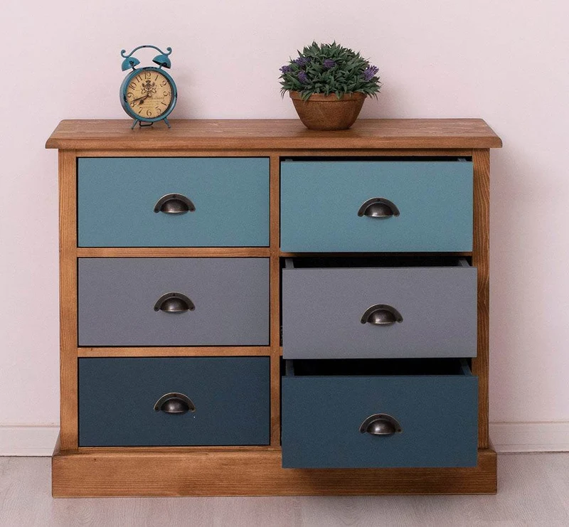 Kommode 100 aus Massivholz mit 6 Schubladen