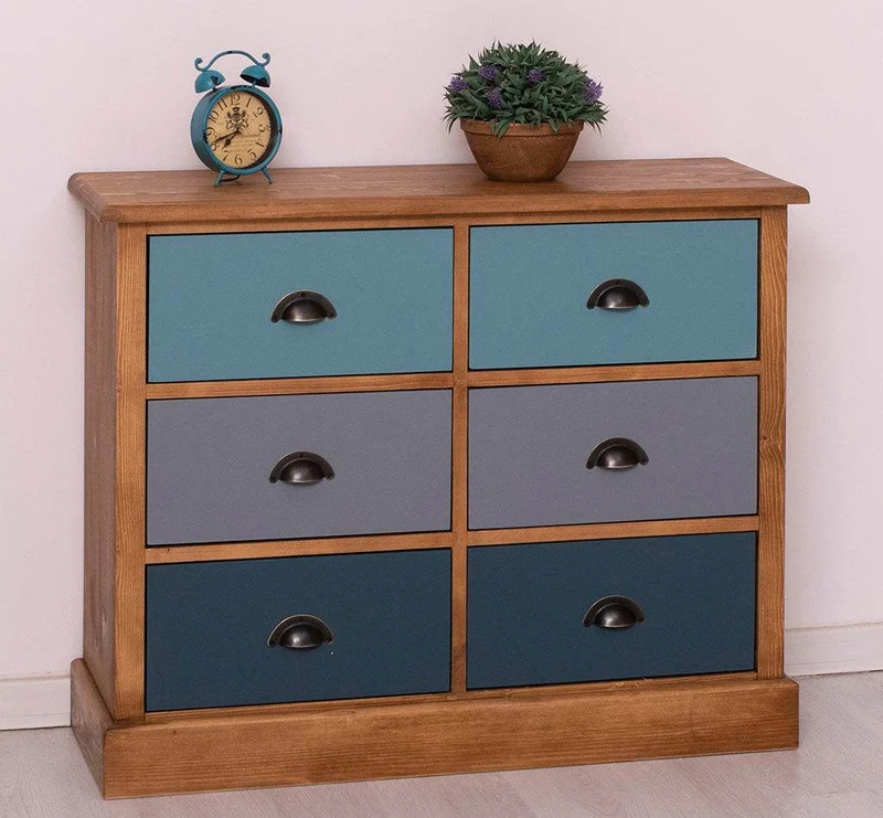 Kommode 100 aus Massivholz mit 6 Schubladen