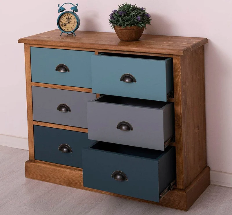 Kommode 100 aus Massivholz mit 6 Schubladen