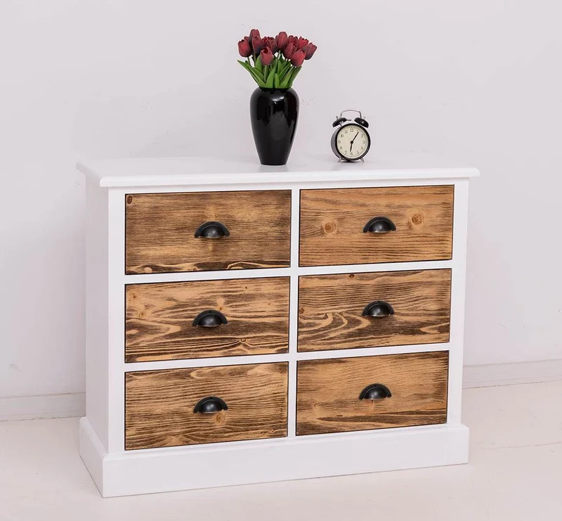 Kommode 100 aus Massivholz mit 6 Schubladen