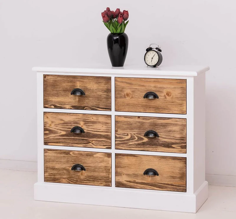Kommode 100 aus Massivholz mit 6 Schubladen