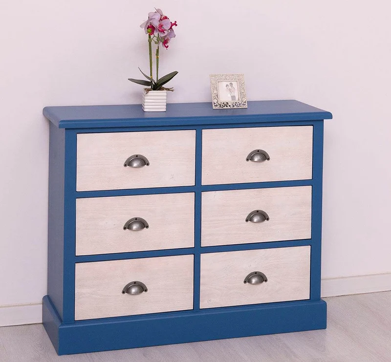 Kommode 100 aus Massivholz mit 6 Schubladen