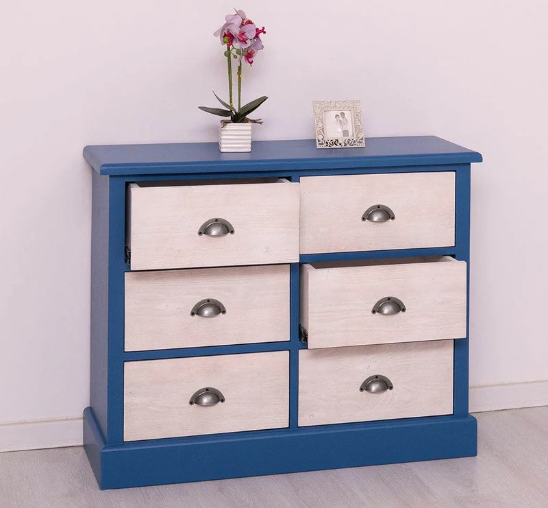 Kommode 100 aus Massivholz mit 6 Schubladen