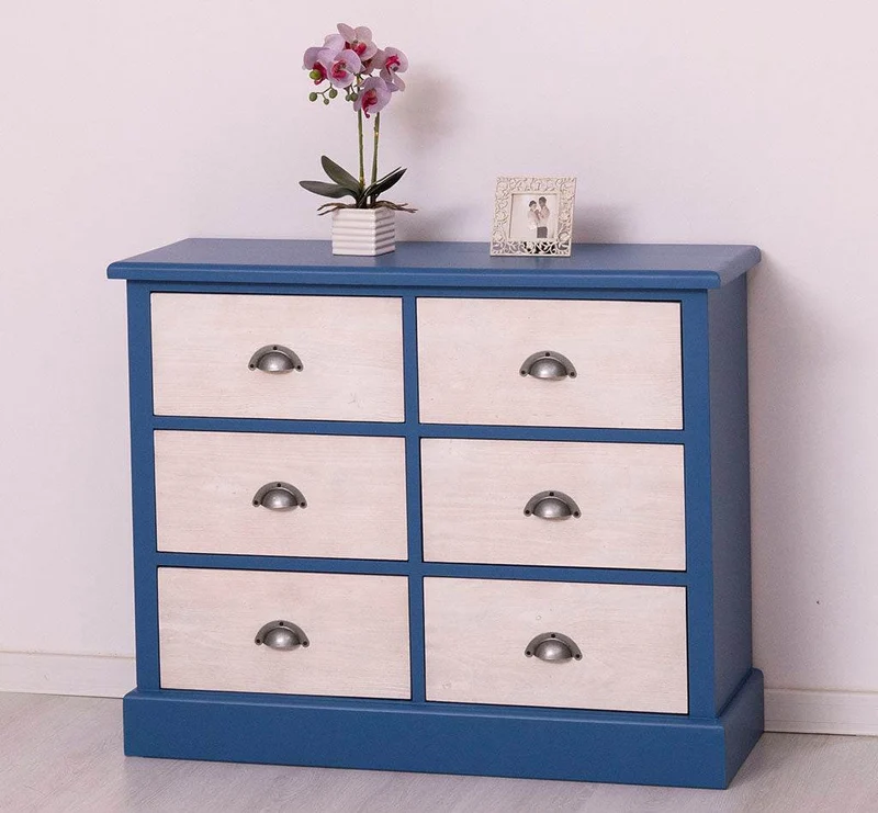 Kommode 100 aus Massivholz mit 6 Schubladen