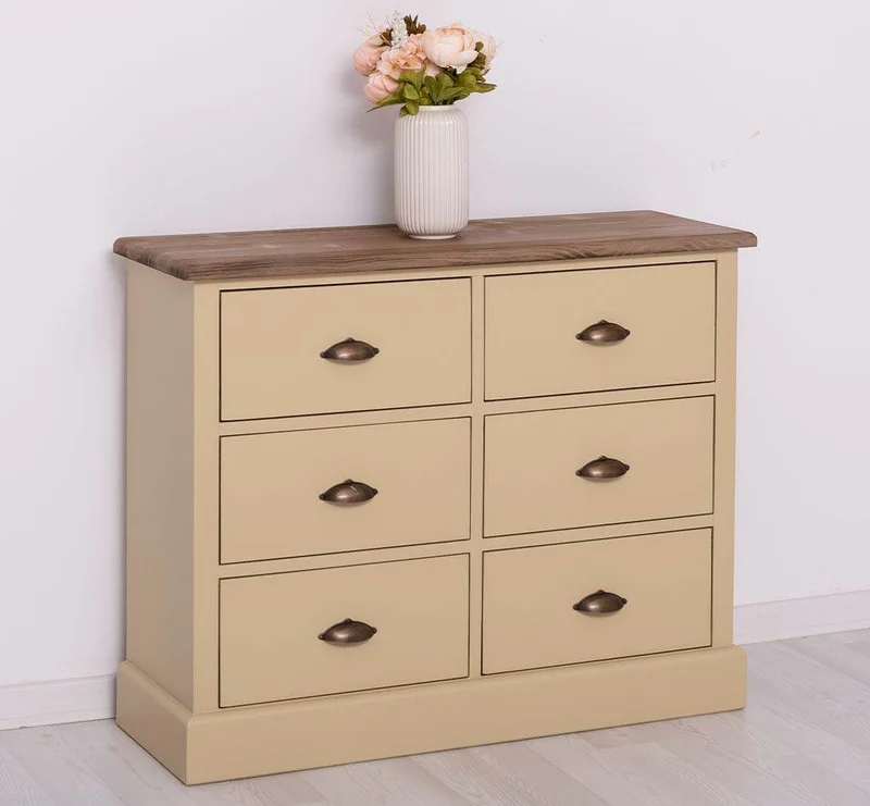 Kommode 100 aus Massivholz mit 6 Schubladen