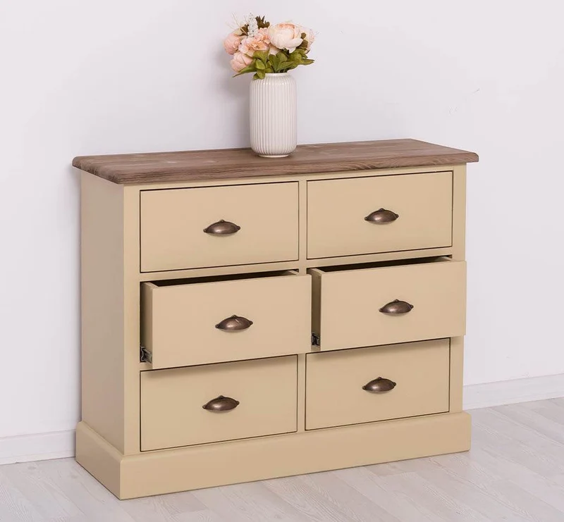 Kommode 100 aus Massivholz mit 6 Schubladen