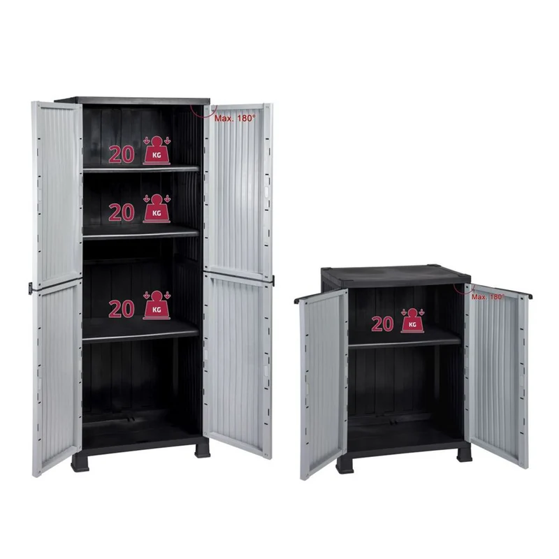 Bundle: NOBLE / Kunststoffschrank mit 3 Einlegeböden + Kunststoffschrank mit 1 Einlegeboden