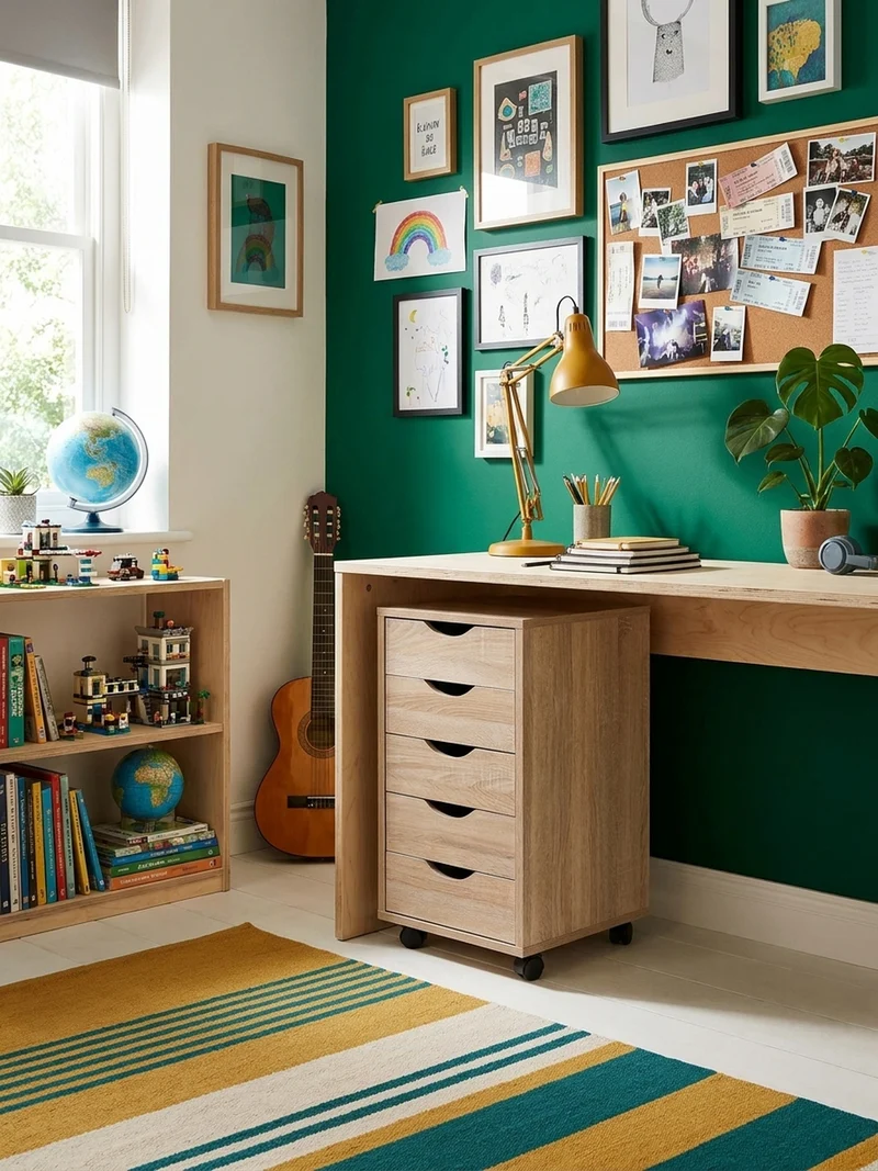 Rollcontainer – MDF-Holz, Sonoma, 5 Schubladen, Rollen, für Büro oder Wohnzimmer