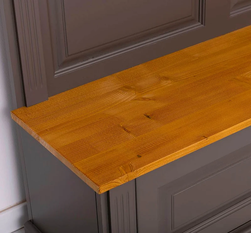 Garderobe aus Massivholz mit 6 Haken und 2 Staufächern - Holzkontrast