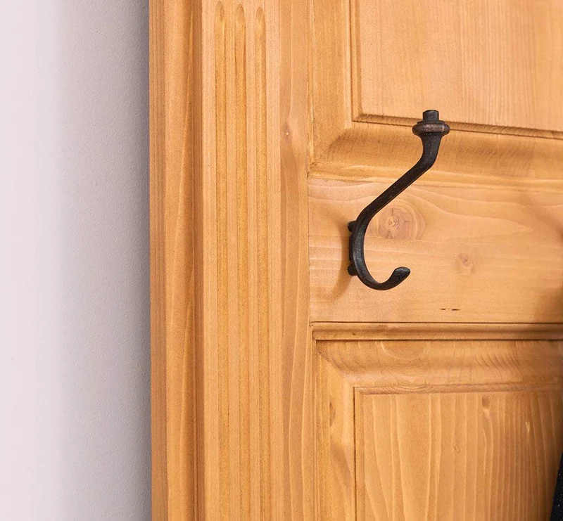Garderobe aus Massivholz mit 6 Haken und 2 Staufächern - Holzkontrast