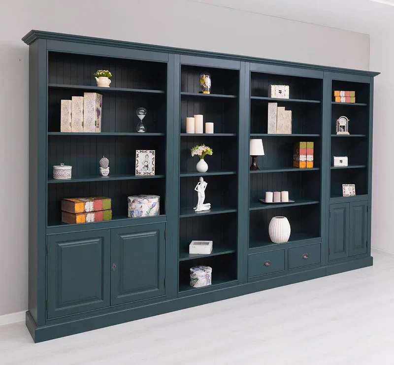 Vierteilige Regalwand aus Massivholz - Extra großes Bücherregal