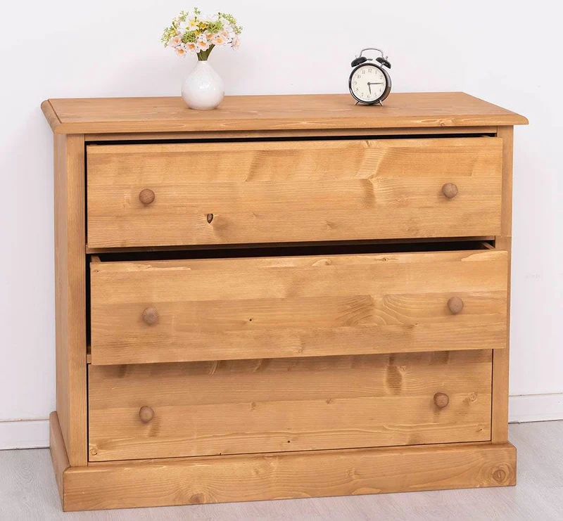 Kommode aus Massivholz mit 3 Schubladen | Sideboard in verschiedenen Farben
