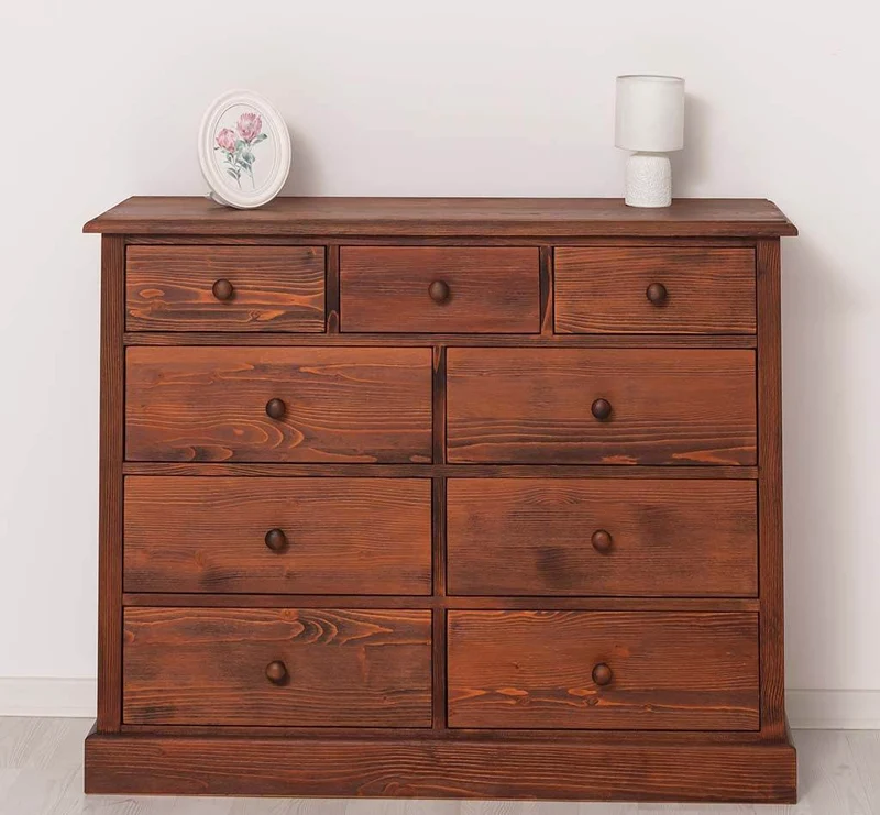 Kommode aus Massivholz | Sideboard mit 9 Schubladen