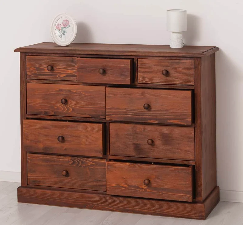 Kommode aus Massivholz | Sideboard mit 9 Schubladen