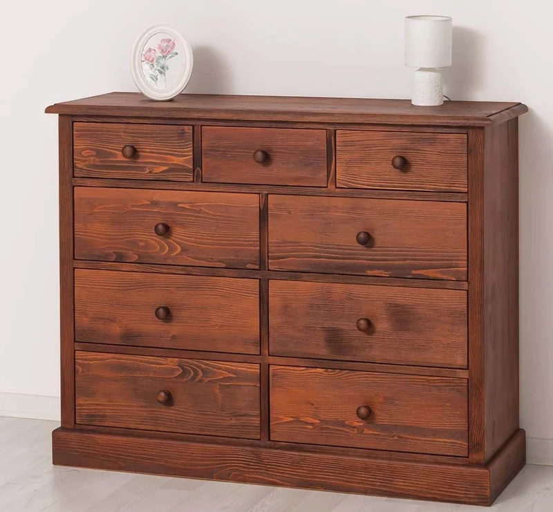 Kommode aus Massivholz | Sideboard mit 9 Schubladen