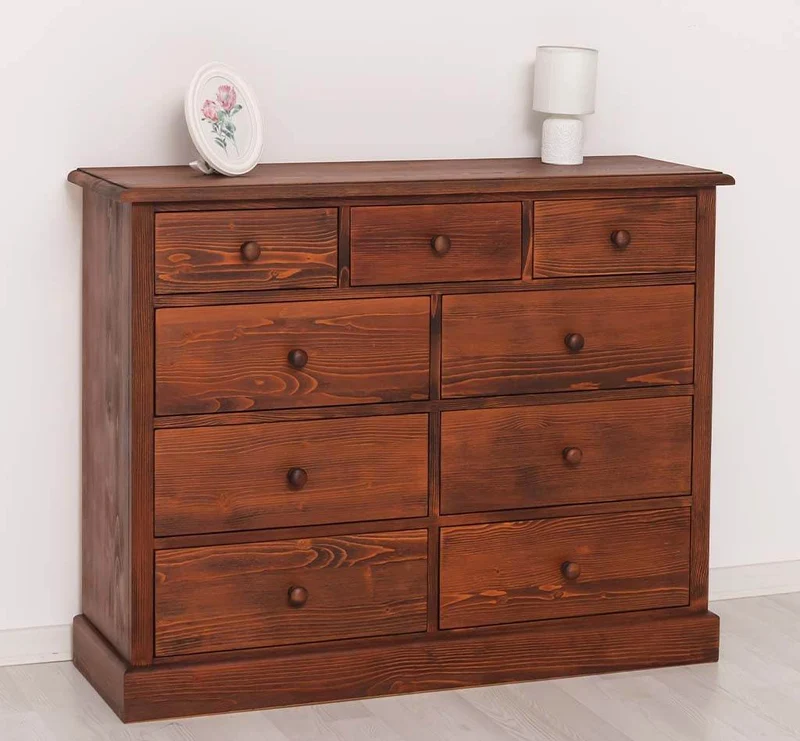Kommode aus Massivholz | Sideboard mit 9 Schubladen