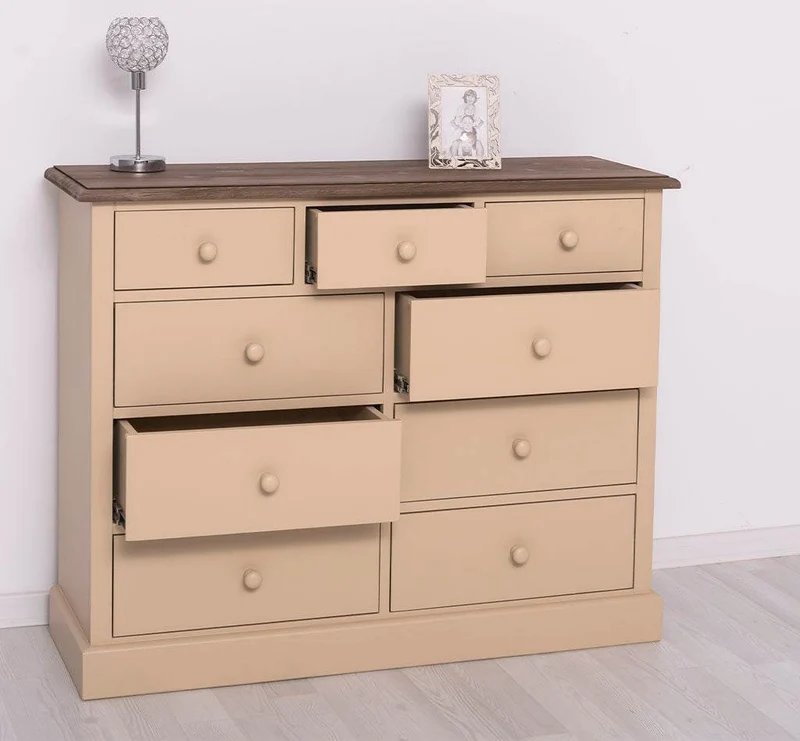 Kommode aus Massivholz | Sideboard mit 9 Schubladen