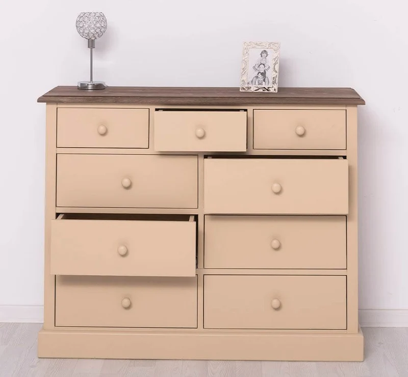 Kommode aus Massivholz | Sideboard mit 9 Schubladen