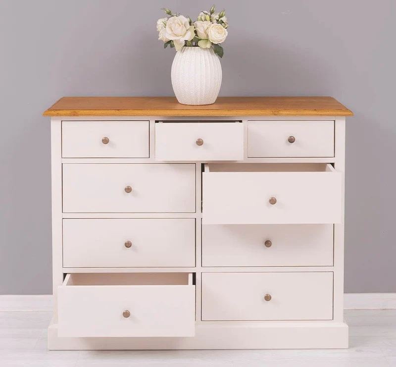 Kommode aus Massivholz | Sideboard mit 9 Schubladen