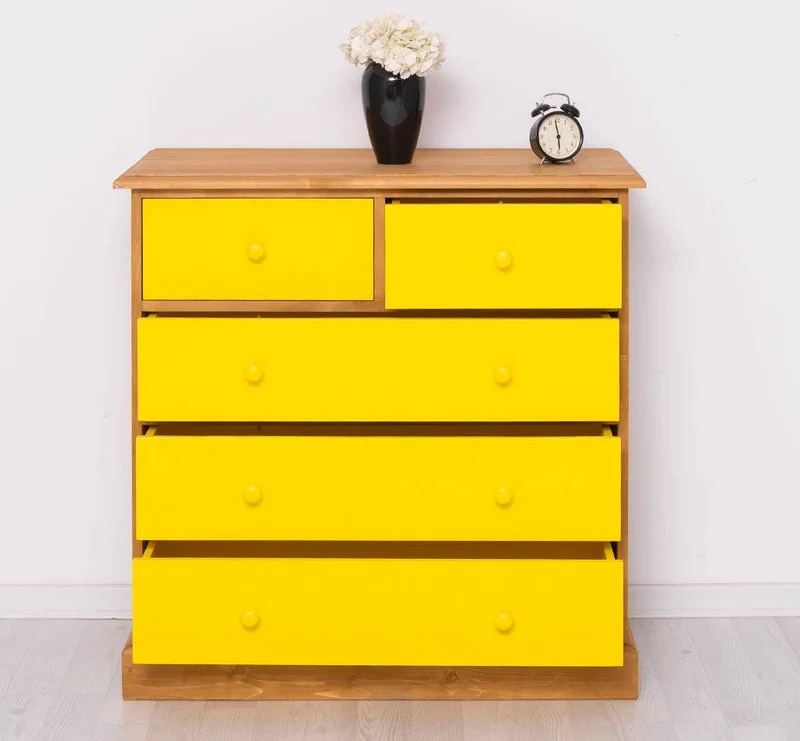 Landhauskommode aus Massivholz - Sideboard mit 5 Schubladen