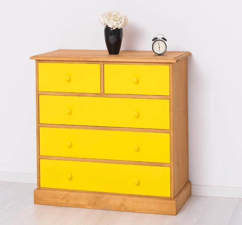 Landhauskommode aus Massivholz - Sideboard mit 5 Schubladen