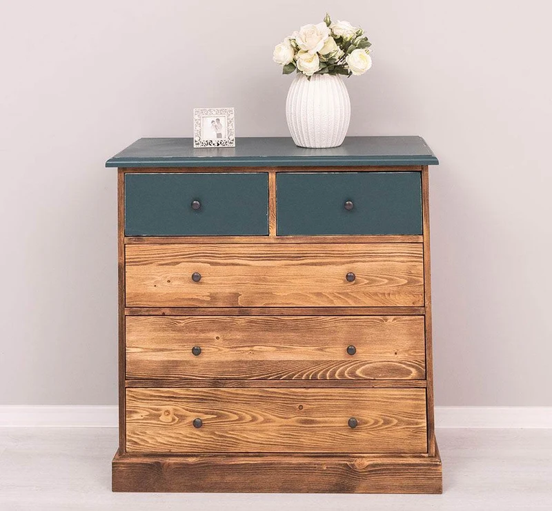 Landhauskommode aus Massivholz - Sideboard mit 5 Schubladen