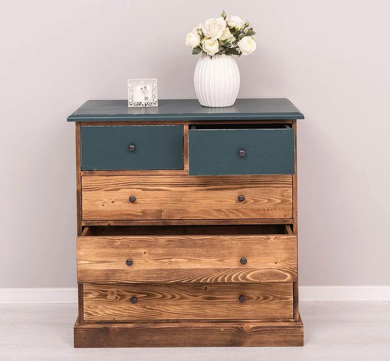 Landhauskommode aus Massivholz - Sideboard mit 5 Schubladen