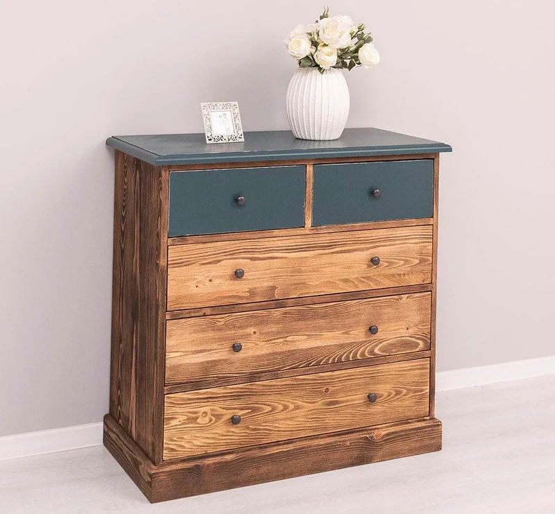 Landhauskommode aus Massivholz - Sideboard mit 5 Schubladen