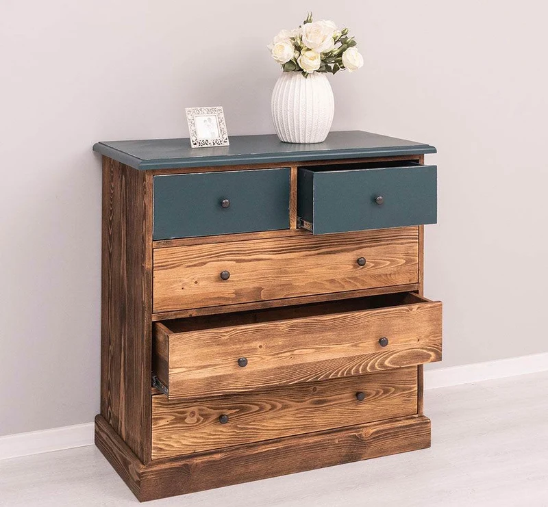 Landhauskommode aus Massivholz - Sideboard mit 5 Schubladen