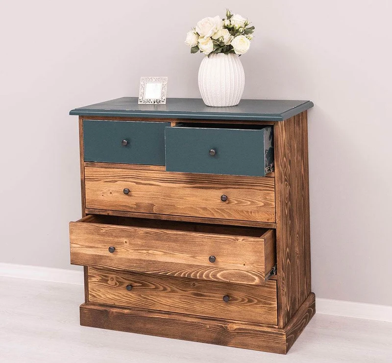 Landhauskommode aus Massivholz - Sideboard mit 5 Schubladen
