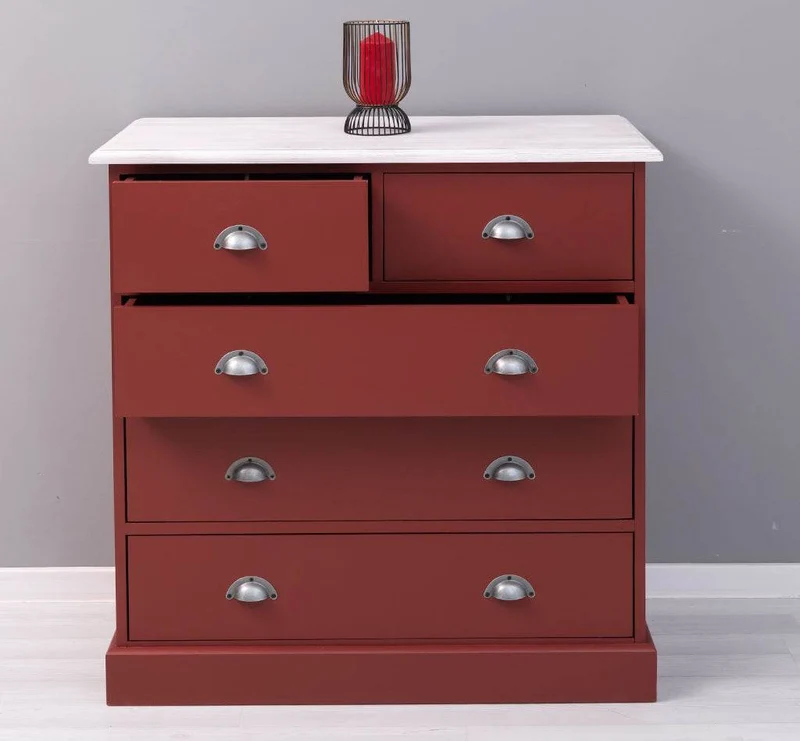 Landhauskommode aus Massivholz - Sideboard mit 5 Schubladen