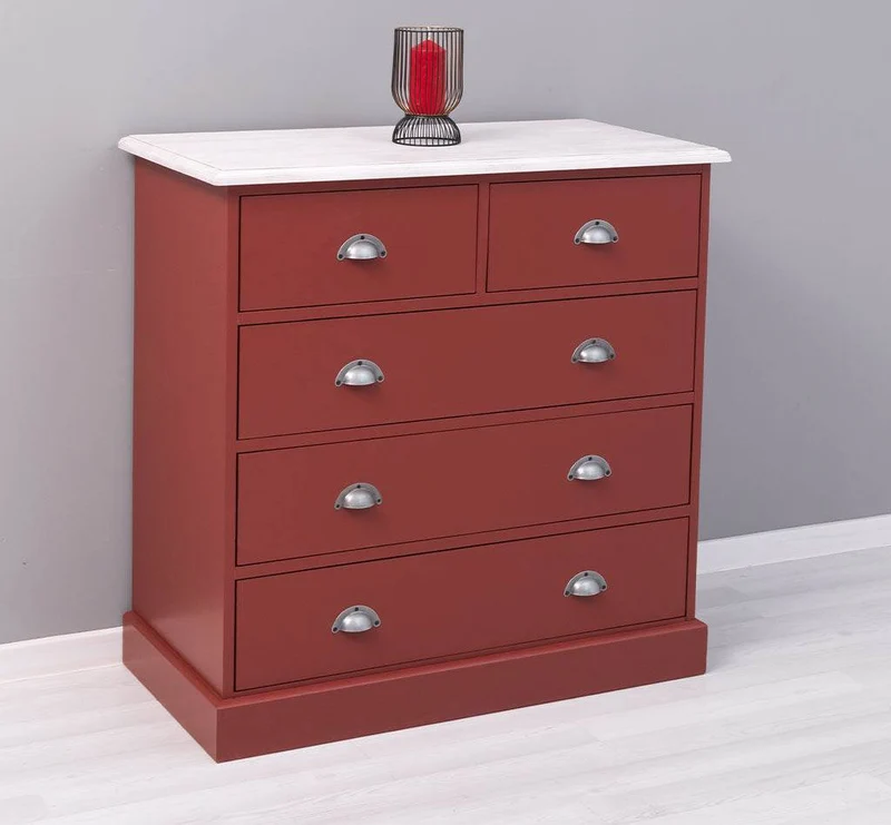 Landhauskommode aus Massivholz - Sideboard mit 5 Schubladen
