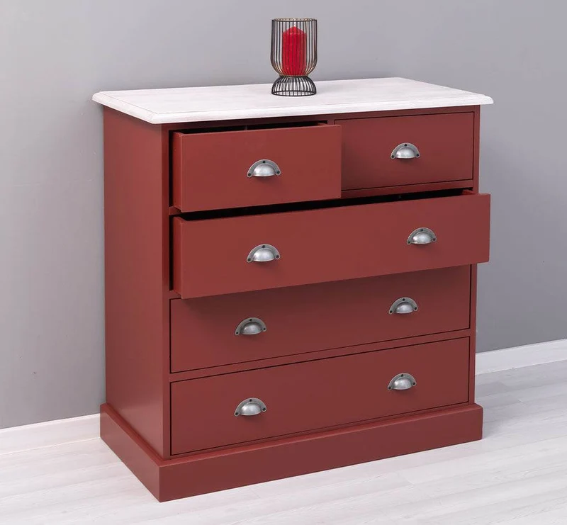 Landhauskommode aus Massivholz - Sideboard mit 5 Schubladen