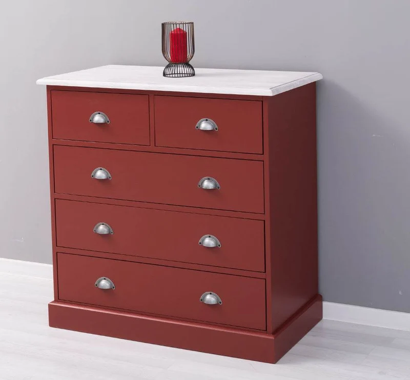 Landhauskommode aus Massivholz - Sideboard mit 5 Schubladen
